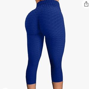 Blue textured TikTok leggings S